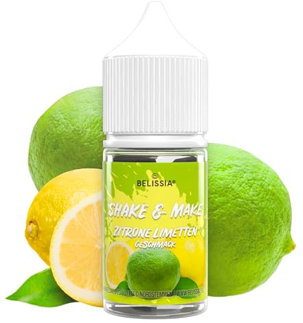 Belissia Shake and Make Zitrone-Limette Geschmack 30ml Lebensmittelaroma | Hochdosiertes Aroma, vegan, ohne Zusatzstoffe, für Backen, Speisen, Getränke, Shakes, DIY und Raumduft