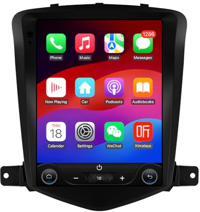 Android 14 9.7 Zoll-Autoradio Vertikaler Bildschirm für Chevrolet Cruze J300 2008 2009 2010 2011 2012 unterstützt kabelloses Carplay/Android Auto, Lenkradsteuerung, WLAN/4G, FM SWC 4-Kern 2GB & 64GB