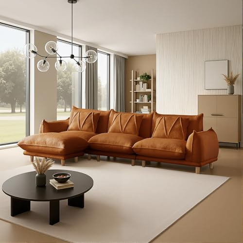 YHL Voyura Ecksofa mit Schlaffunktion, 4-Sitzer Modulares Sofa, Schlafsofa für Wohnzimmer, Big Sofa Couch mit Schlaffunktion
