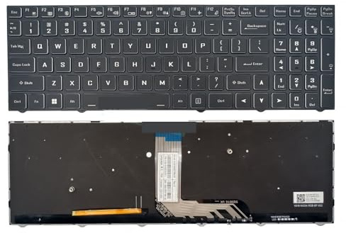 HYFOZAE Laptop-Teile UK US RU FR Spanien Türkei Beleuchtete Tastatur für Monster für Abra A7 V12 V13 A5 V16 V17.1 .2 .3 .4 .5 Französisch AZERTY Gaming-Laptop(US Backlit)