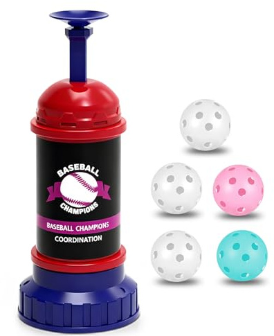 Tulywood Baseball Training Tee Popper,Pop Up Baseball Trainer,Hitting Tee for Perfect Swings,Batting Machine for Practicing Hitting Without a Pitcher