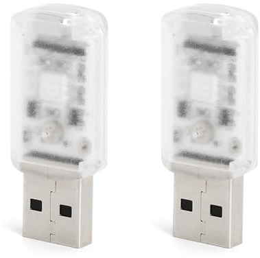 TNSLAND 2 Mini USB LED Licht, Sieben Farben, Auto USB Innenbeleuchtung, USB Beleuchtung Atmosphäre für Auto-Innenraum, Laptop, Home Decor, Lesen, Schlafen