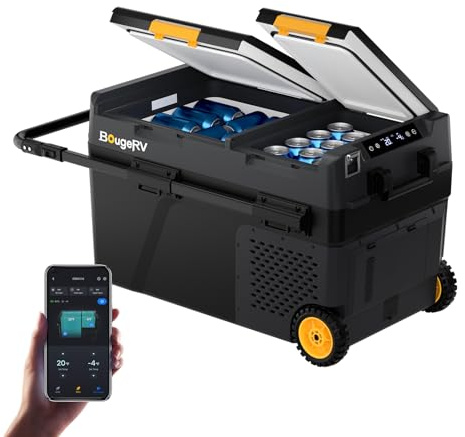 BougeRV Dual Zone 12V Compressor Fridge CRD2 V2.0 49L, IPX4 Car Freezer