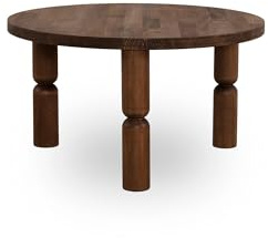 Hanah Home Modern Coffee Table, 70 cm x 40 cm x 70 cm, Solid Beech Wood, Walnut Finish | UV Resistant & Water-Based Varnish | Stylish & Functional Design for Any Space