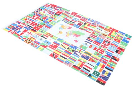 NESTINGHO Weltflaggenbanner Länderflaggen Dekoration und Wm Party Deko aus Polyester Nationalflaggenbanner Robust Fußball Party Deko für Innen Sowie Außenbereich Geeignet
