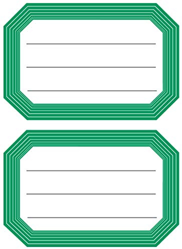 Buchetikett 82x55mm gn Rand liniert 12St 1Pack