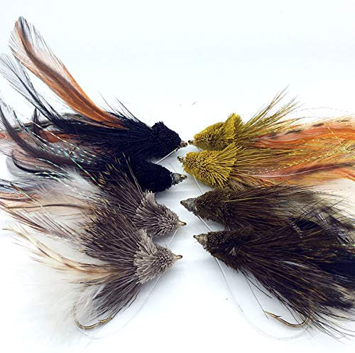 Angeln Bass Pike Fliegen Taucher Größe 2/0-3/0 Zehn Salzwasser Bass Forelle Zander Chub gratis Geschenkbox Fly Fisch Pack # X