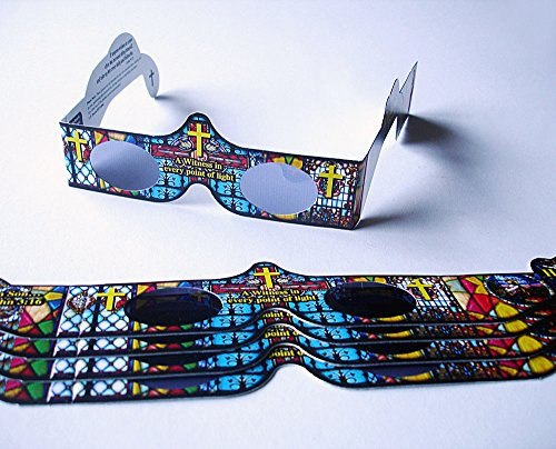Perspektrum 3D Shop - 5 Stück HoloSpex 3D Brille Kreuz (Happy Eyes, Holiday Specs) / Kirche, Cross, Weihnachtsbrille, Effektbrille, Partybrille, Spaßbrille