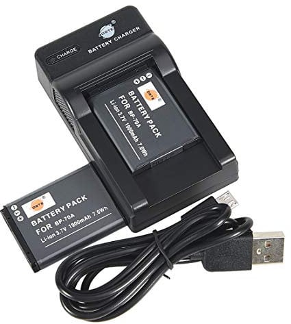 DSTE BP-70A Li-ion Battery (2-Pack) and Micro USB Charger Suit for Samsung ST70 ST71 ST72 ST76 ST80 ST90 ST30 ST60 ST61 ST65 ST66 ST67