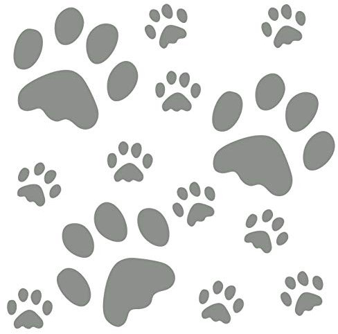 kleb-Drauf® | 13 Pfoten | Grau - matt | Wandtattoo Wandaufkleber Wandsticker Aufkleber Sticker | Wohnzimmer Schlafzimmer Kinderzimmer Küche Bad | Deko Wände Glas Fenster Tür Fliese