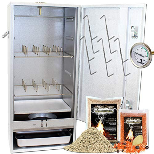 Angel-Berger Four de fumage Premium, meuble de fumage de haute qualité avec de nombreux accessoires pour fumer, fumoir (avec chauffage au gaz 4200W)