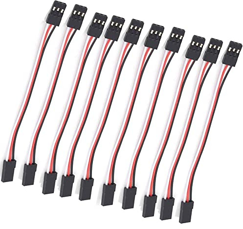 Boladge 10 Stücke 3 polig Männlich auf Buchse Servo Stecker Verlängerungs Kabel für Quadcopter Futaba JR Empfänger (30CM)