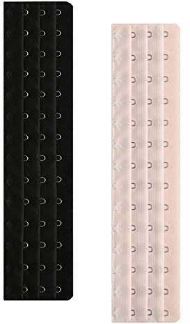 Corset Extender 14 Hooks bra extender Pack of 2 Black&Light Beige