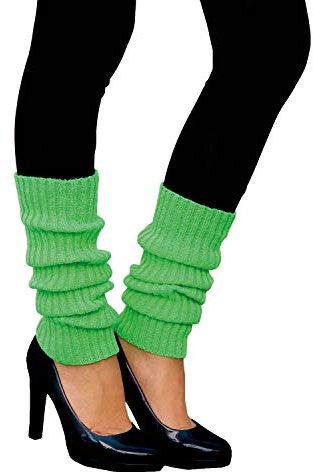 Oblique Unique® Sexy Damen Bein Stulpen Neon Strümpfe für 80er Jahre 80s Motto Party Fasching Karneval Tanzen Aerobic Kostüm Accessoires - Farbe wählbar (Neongrün)