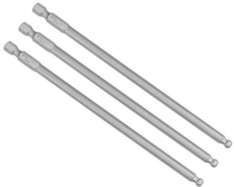 sourcing map 3 Pcs H5 (5mm) Ball End Screwdriver Bits, S2 Steel Magnetic 5.1 Inch Long Drill Bit with 1/4 Inch Hex Shank