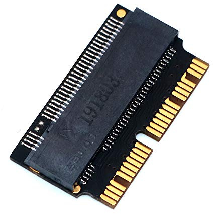 M.2 NVME SSD Convert Adapter Card for MacBook Air Pro Retina (Year 2013-2017), NVME/AHCI SSD Upgraded Kit for A1465 A1466 A1398 A1502 (Black Adapter)