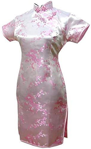 Vintage Drache und Phoenix Kurze Qipao Elegante Frauen Cheongsam Mandarin Kragen Sexy Mini Chinesische Kleid Oversize
