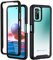 seacosmo Funda Xiaomi Redmi Note 10S/Redmi Note 10 4G(NO 5G)[Protector de Pantalla de Plástico de TPU Incorporado+Trasera de PC Transparente Dura] para Resistencia a los Arañazos y Golpes 360°- Negro