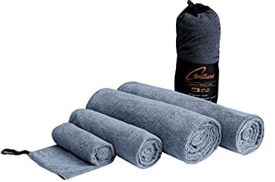 Schwar Textilien Microfaser Handtuch Duschtuch Badetuch Strandtuch Reisehandtuch 5 Farben Farbe Hellgrau Größe 100x200 cm