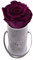 Emmie Gray Classic Infinity ROSENBOX | Velvet Gray | Runde Flowerbox - Infinity Rosen in Grauer Samtbox - 1-3 Jahre Haltbarkeit - Echte Rosen, die jahrelang blühen - Haltbare Rosen (XXS, Velvet Plum)