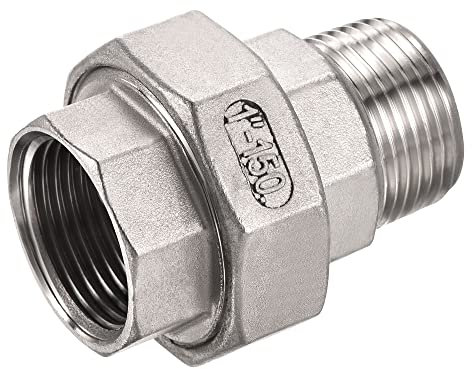 sourcing map Tuyau Raccord Union Acier Inox Hexagone Tête Adaptateur pour Maison Industriel Usine G1