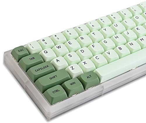 Ussixchare Set di 122 copritasti da gioco verdi con profilo XDA, in PBT, sublimazione del colore, configurazione ANSI, per tastiera MX (matcha, inglese)