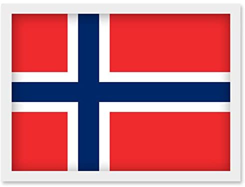 Artery8 Norway National Flag Patriotic Vexillology World Flags Country Region Poster Artwork Framed Wall Art Print A4