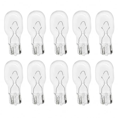 Cormar 10 Pezzi Lampada Alogena T15 W16W 12V 16W Wedge Tutto Vetro