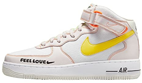 Nike Air Force 1 '07 Mid Damenschuhe, White Opti Yellow Pearl Pink, 7