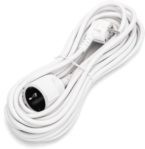 Cable alargador 3G, 1,5 ㎟, 10 m, Blanco - Ideal para Extender Conexiones eléctricas y Dispositivos en Interiores y Exteriores