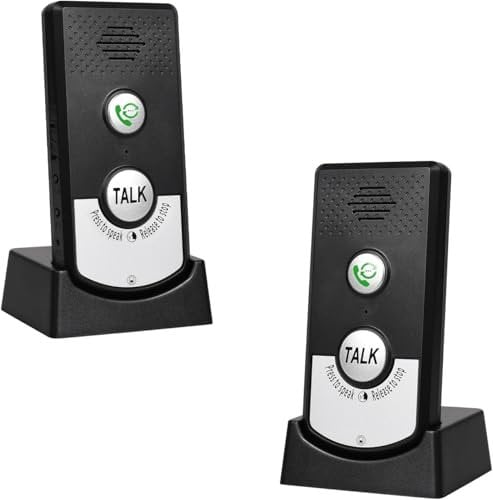 Intercomunicador de Voz de 2 Vías, Intercomunicador Inalámbrico de Muy Largo Alcance, de Interfono Impermeable para Interiores y Exteriores, Apto para la Oficina, Negro
