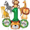 Dschungel Tier Luftballons, Safari Geburtstagsdekorationen, Groß 101.6 cm Nummer 1 Ballon, Niedliche Lächeln Tier Luftballons, für Jungen Mädchen Wild One Birthday, Dschungel Safari Thema Party