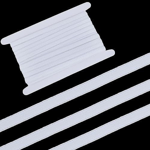 GORGECRAFT 10 Yards 10 mm Breites Rutschfestes Elastisches Band Elastisches Silikon-Greiferband Stretch-Gummi Elastischer Gürtel Für Heimwerker Kleidungsstücke Nähen Basteln Sport-Shorts-Zubehör Weiß