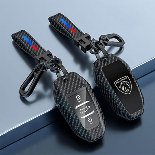 VOLBOZ Coque de Clé de Voiture pour Peugeot 5008 4008 3008 2008 408 508L 301 2008, Étui de Protection pour Clé de Voiture, Housse pour Clé De Voiture, Porte-ClÉS de Voiture Portable Accessoires,C3