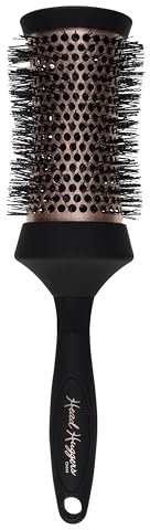 Denman (Large) Thermo Ceramic Hourglass Hot Curl Brush - Hair Curling Brush for Blow-Drying, Straightening, Defined Curls, Volume & Root-Lift - Rose Gold & Black, (DHH4RRG)