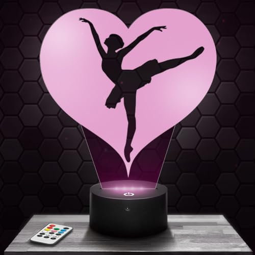 Lampephoto.fr Nachttischlampe Tänzerin Herz deko Ballett Klassischer Tanz. Geschenkidee Mann objekt Tänzerin Herz Nachtlicht Erwachsene deko Zimmer. Weihnachten TOP