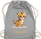 Turnbeutel Rucksack - Tiger mit Namen - Zootiere Tiermotiv - Unisize - Hellgrau - tiger, tigermotiv baumwolle personalisierte geschenke motiv personalisieren