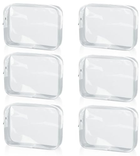 Transparent Kosmetiktasche, 6 Stück Kulturbeutel - Durchsichtige Tasche, 19x6x13cm