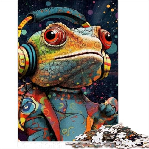 Puzzles für Erwachsene und Kinder, Kunst-Chamäleon-Puzzle, 1000 Teile, kreative Holzpuzzles, Puzzles für Erwachsene, Geschenke (Größe 75x50cm)