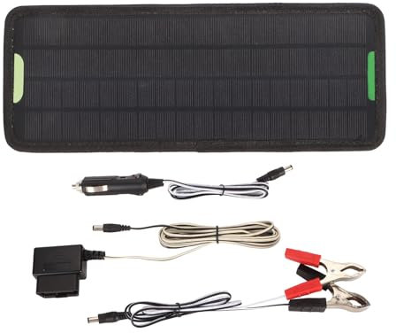 Tyenaza Solar Battery Charger, 10W 12V Portable Waterproof Power Trickle Battery Charger OBD Car Charger, Solar Battery Maintainer for Car, Automotive, Motorcycle, Boat, Marine, RV, Trailer