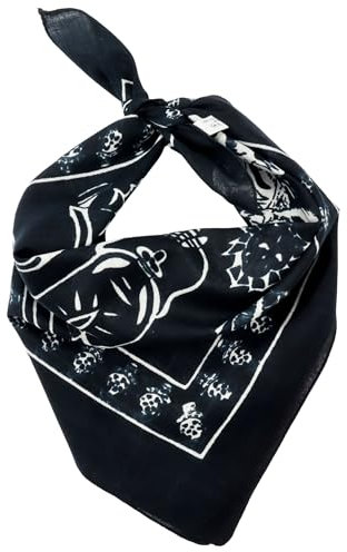 Freak Scene Bandana Tuch Skelett Totenköpfe anthrazit weiß quadratisches Kopftuch Halstuch