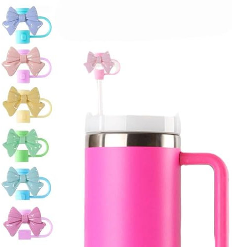 Straw Cover Cap Fit for Stanley Cup,10mm Silicone Straw Covers Cap for Stanley Cup Accessories,Silicone Straw Toppers Compatible with 30&40 Oz Tumbler, for Reusable Straws Tip Lids(Purple)