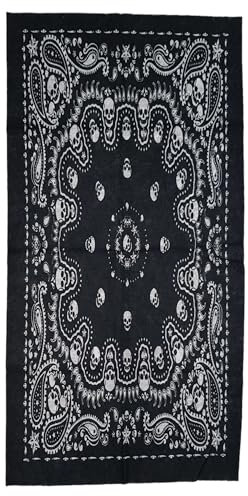 ware-direkt Schlauchschal Multifunktionstuch Loop Schal Halstuch Damen Herren Outdoor Sport Atmungsaktiv Elastisch (Skull Paisley)