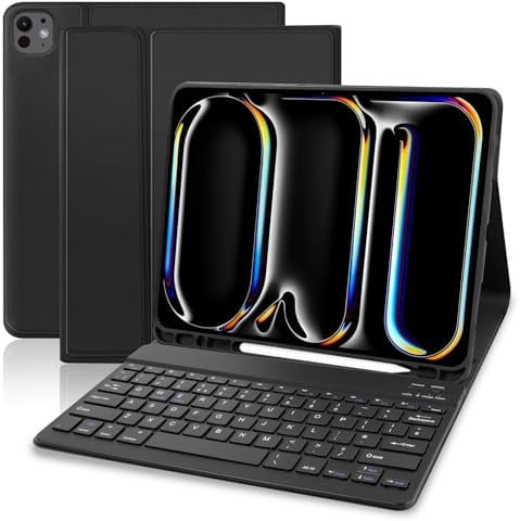 Zabatoco Keyboard Case for iPad Pro 13 inch (M4 2024), Detachable Wireless Bluetooth Keyboard with Protective Case, Magnetically Attached