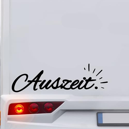 KLEBEKÖNIG Wohnmobil Aufkleber - Auszeit - Wohnwagen Camper Van Sticker Autoaufkleber Scheibenaufkleber Wohnwagenaufkleber groß