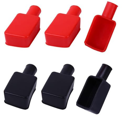 JAMAKALA 6pcs Battery Terminal Cover, Car Insulating Battery Cover, Battery Terminal Protector, Rubber Positive Negative Insulating Stud Covers for Boat Car Motorcycle Truck