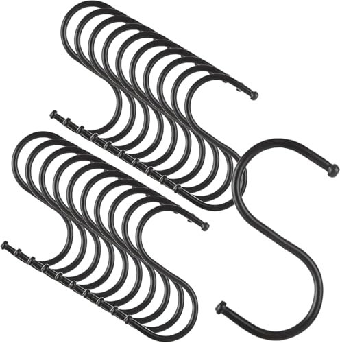 Arimaka Ganci a S 30 Pezzi Ganci a forma di S(Grande,9cm) Ganci a S Cucina in Acciaio Inox, Gancio Anti Ruggine Multifunzione Ganci,Resistente Gancio S per Bagno, Armadio,Garage, Ufficio, Casa.