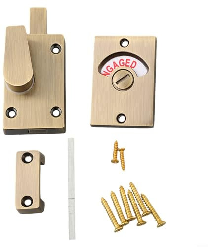HOHOVYVY Serrure de porte de WC, avec indicateur de protection des données, en bronze, sans boulons, pour salle de bain, toilettes - Mat