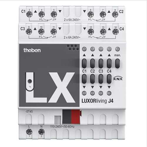 Theben 4800681 I LUXORliving D1 DALI S RF I 1-Fach DALI TP Funk-Aktor I DALI-2 Zertifiziert I Unterputz I Schnittstelle DALI-/KNX Bus-System I Für KNX Smart Home-System LUXORliving