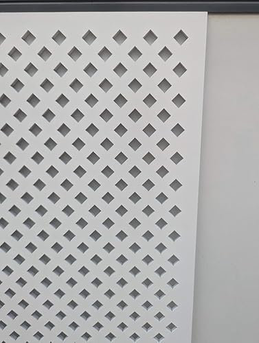 Wooden mesh laser cut in 3mm thick mdf decorative panel for radiator covers, partition walls and home made cabinets (various sizes) Diamond pattern (D7). Made in the UK (Unprimed, 620mm x 300mm)